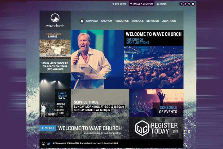 Wave Church website preview